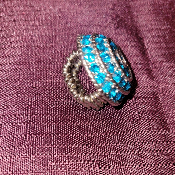 Turquoise rhinestone ring OS - Picture 3 of 3